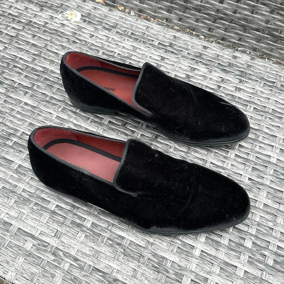 MAGNANNI Men's Jareth Velvet Venetian Loafers Size 8 Black - Picture 3 of 12